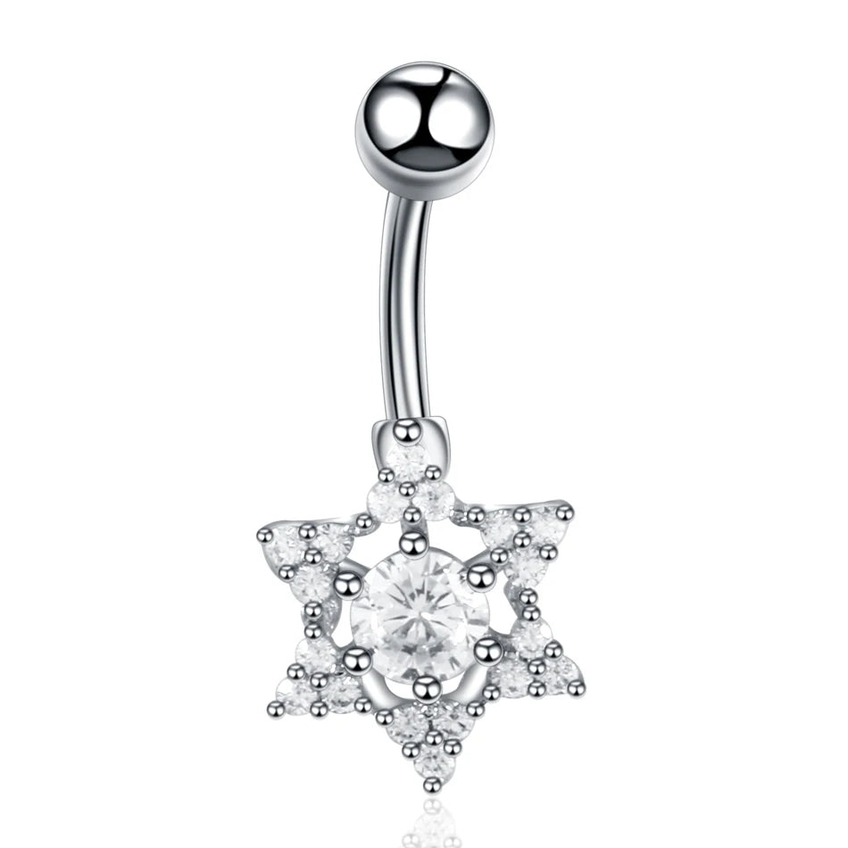 1Pc Surgical Steel Belly Button Ring Navel Nombril Piercing CZ Belly Ring Sexy Women Belly Piercing Body Jewelry Ombligo 14G