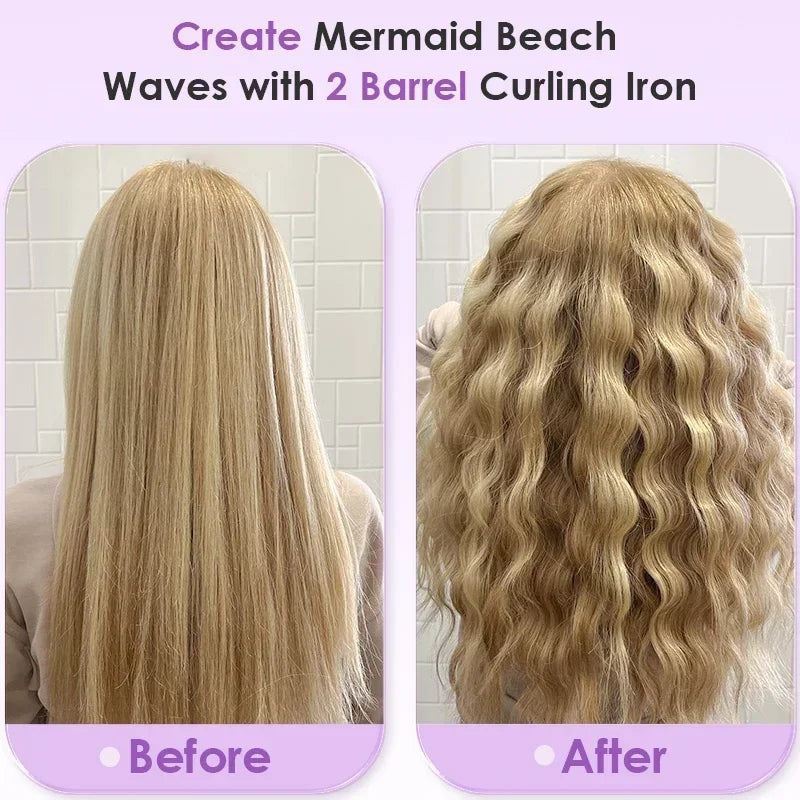 NOVUS 36MM Deep Wave Hair Curler Ceramic 4 Temperature Adjustable Fast Heating with Negative Ion Anti-Scald Egg Roll Hair Curler