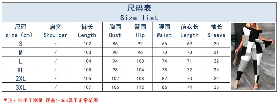 Women's Printed Two-piece Set With Slit  Irregular Sloped Collar Top T-shirt  Printed Trousers Two-piece Set  Fashionable