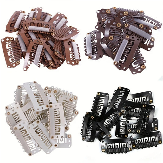 20/50 pieces of 32mm U-shaped wig clips with silicone back, suitable for hair accessory tools