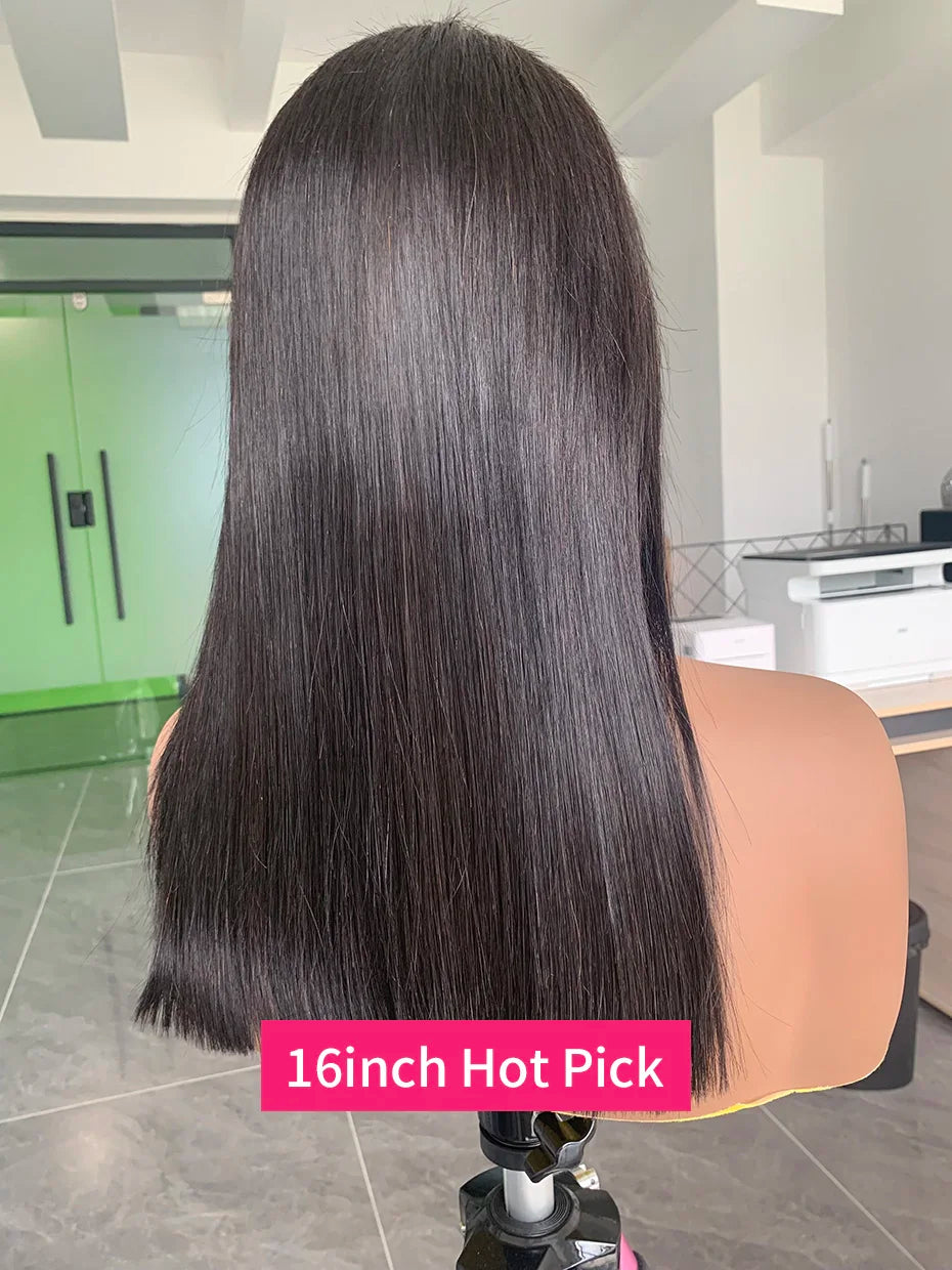 Raw Hair Vietnamese 250 Density 100 Human Hair Lace Frontal Wigs Straight Natural Black 13x6 Bob Wig Lace Front Human Hair Wigs