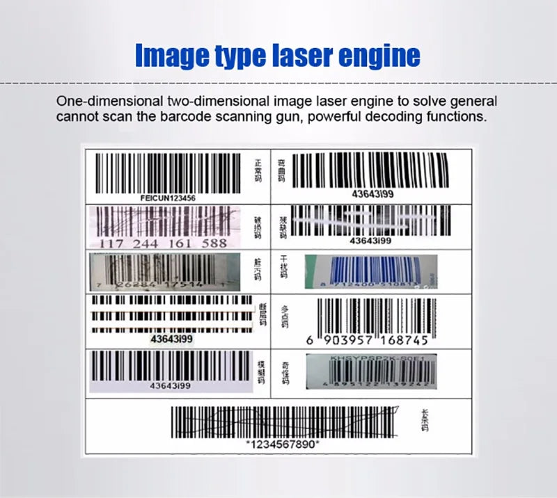 2D/1D OCR Barcode Scanner Handheld Portable Wired/Wireless Bluetooth With Base MRZ PDF417 Data Matrix for Passport Identity Card