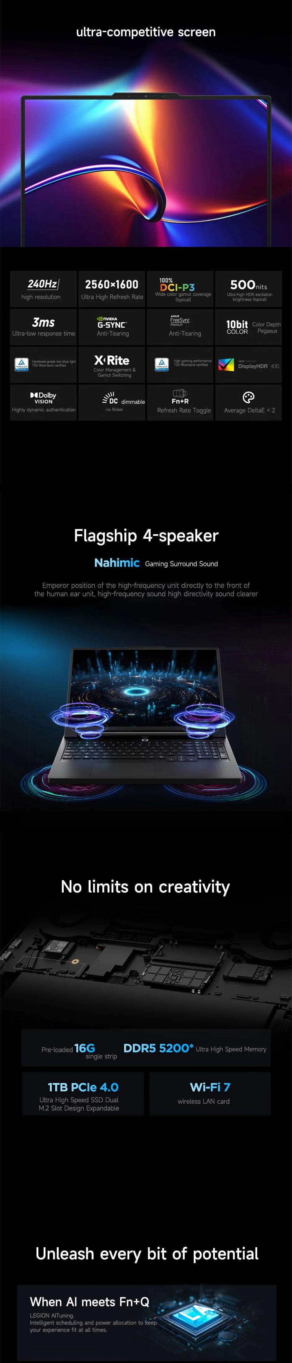 Lenovo Gaming laptop LEGION R9000P 2025 16“ 2.5K 240Hz Screen AMD Ryzen9 8945HX 32G DDR5 1T SSD RTX5060/RTX5070 computer PC