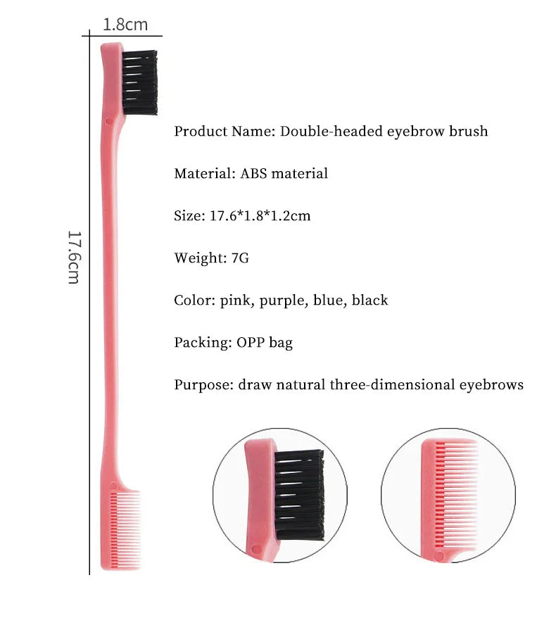 1pc double-sided edge comb control hair brush salon professional accessories 2-in-1 hair styling tool Special for real hair wigs