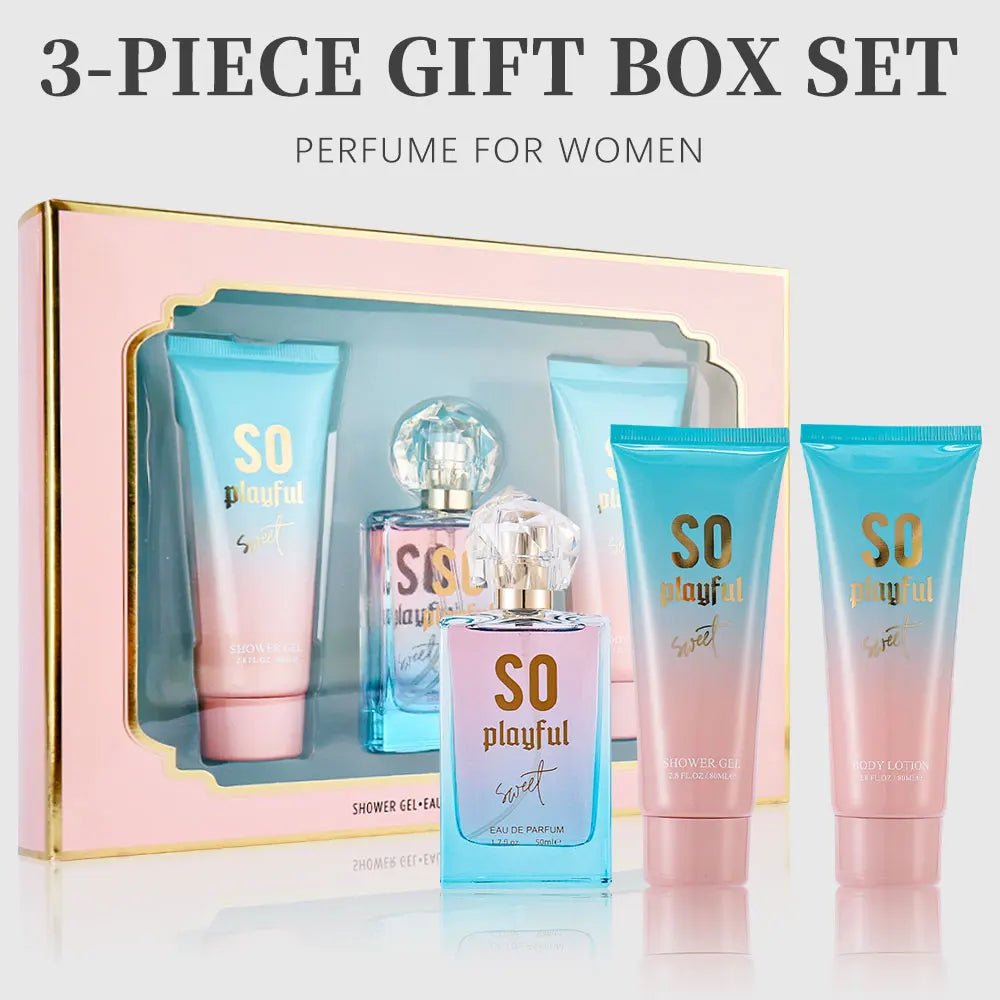 Bath and Body Gift Set for Women & Girls 1.7fl.oz Eau de Parfum Spray 2.8fl.oz Shower Gel 2.8fl.oz Body Lotion Women's Fragrance