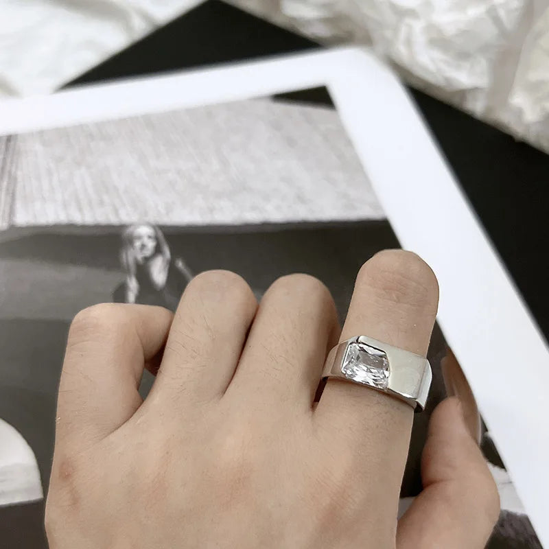 Y2K Accessories Shiny Star Cross Irregular Crystal Rings for Women Unisex Couple Engagement Ring Party Creative Metal Jewelry