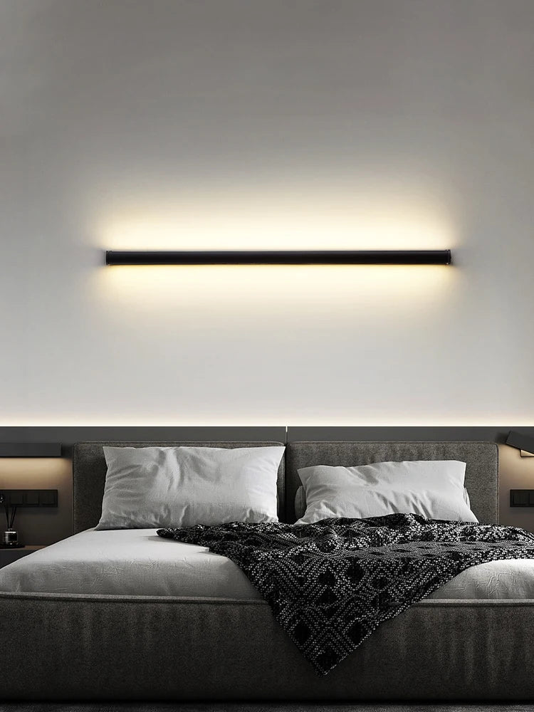 Modern Black LED Wall Lamp for Dining room Living Room Decoration LED Long Strip Wall Lights Staircase Corner Wall Lamp