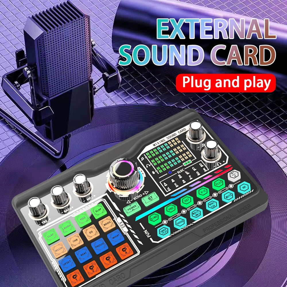Professional Podcast Microphone SoundCard Kit Hi-Res SoundCard for PC Smartphone Laptop Computer Vlog Recording Live Streaming