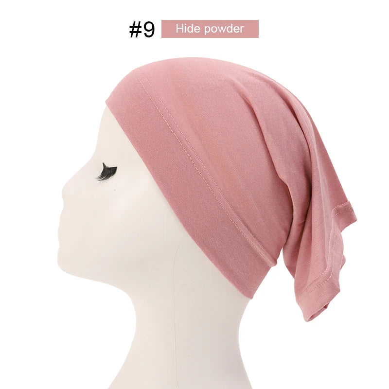 Fashion Muslim Hijab Caps Solid Underscarf Women Veil Modal Cotton Hijab Muslim Scarf Turbans Head  Women's Hijabs Hat Islamic