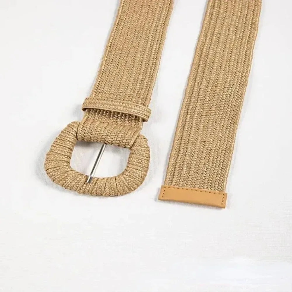 100cm New Retro Women Summer Pin Buckle Belts Fashion Female Braided Wide Belts Designer Woven Elastic PP Straw Girls Waistband