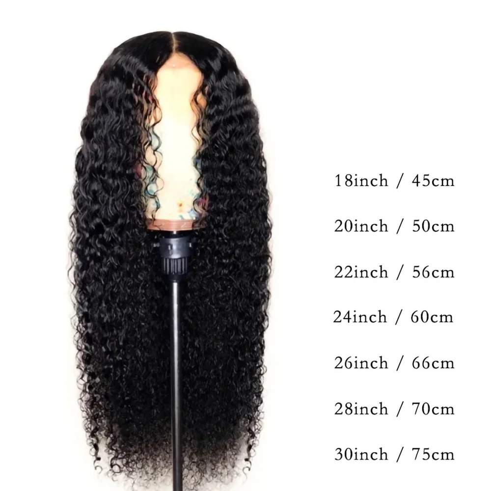 18-30Inch Long Black Synthetic Wig Kinky Curly Wigs Full Mechanism Cute Hair Wigs Natural Black For Women Daily Wig