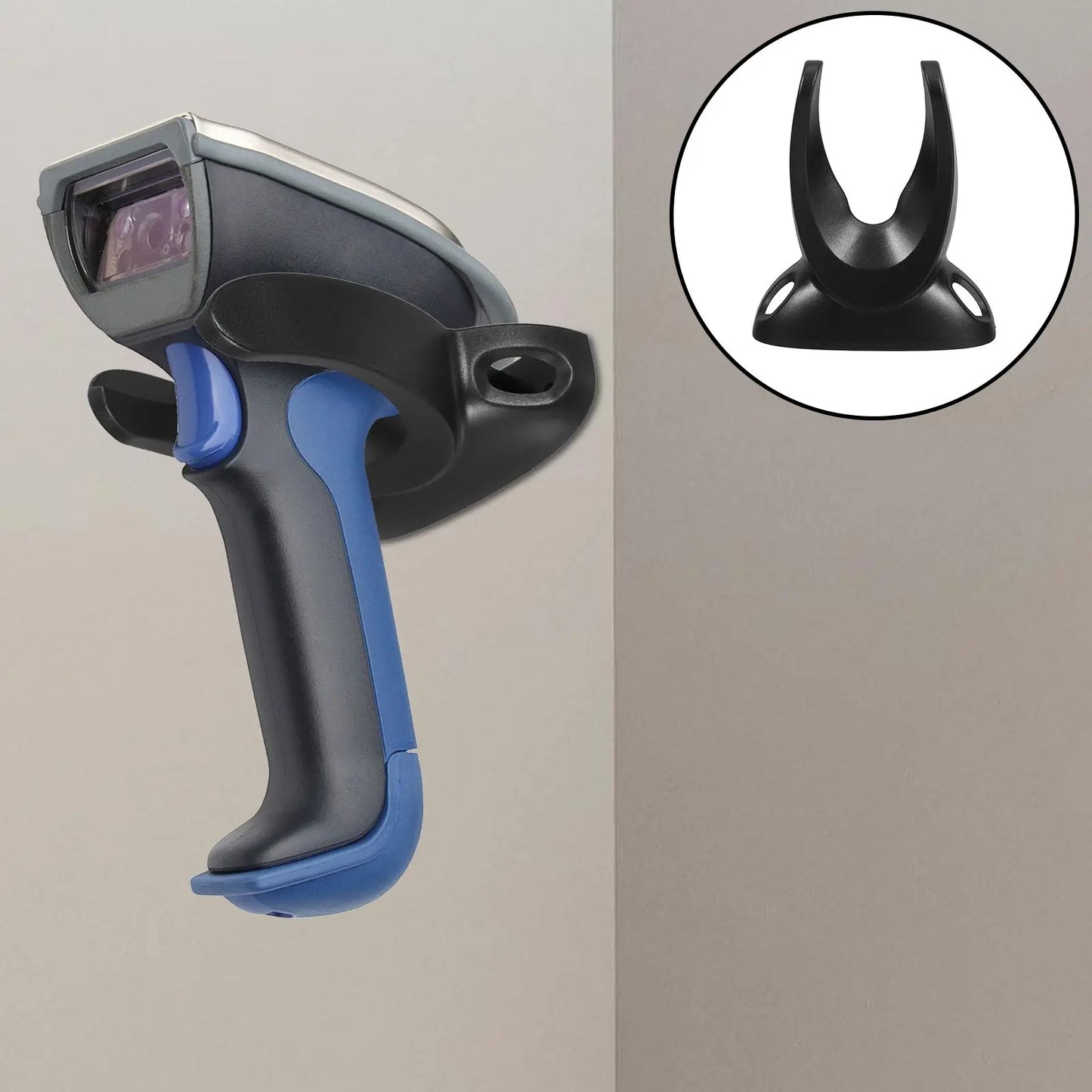Barcode Scanner Holder Wall Mount Stand Secure Fit Various Models Flexible Design Easy Setup Office Warehouse Use