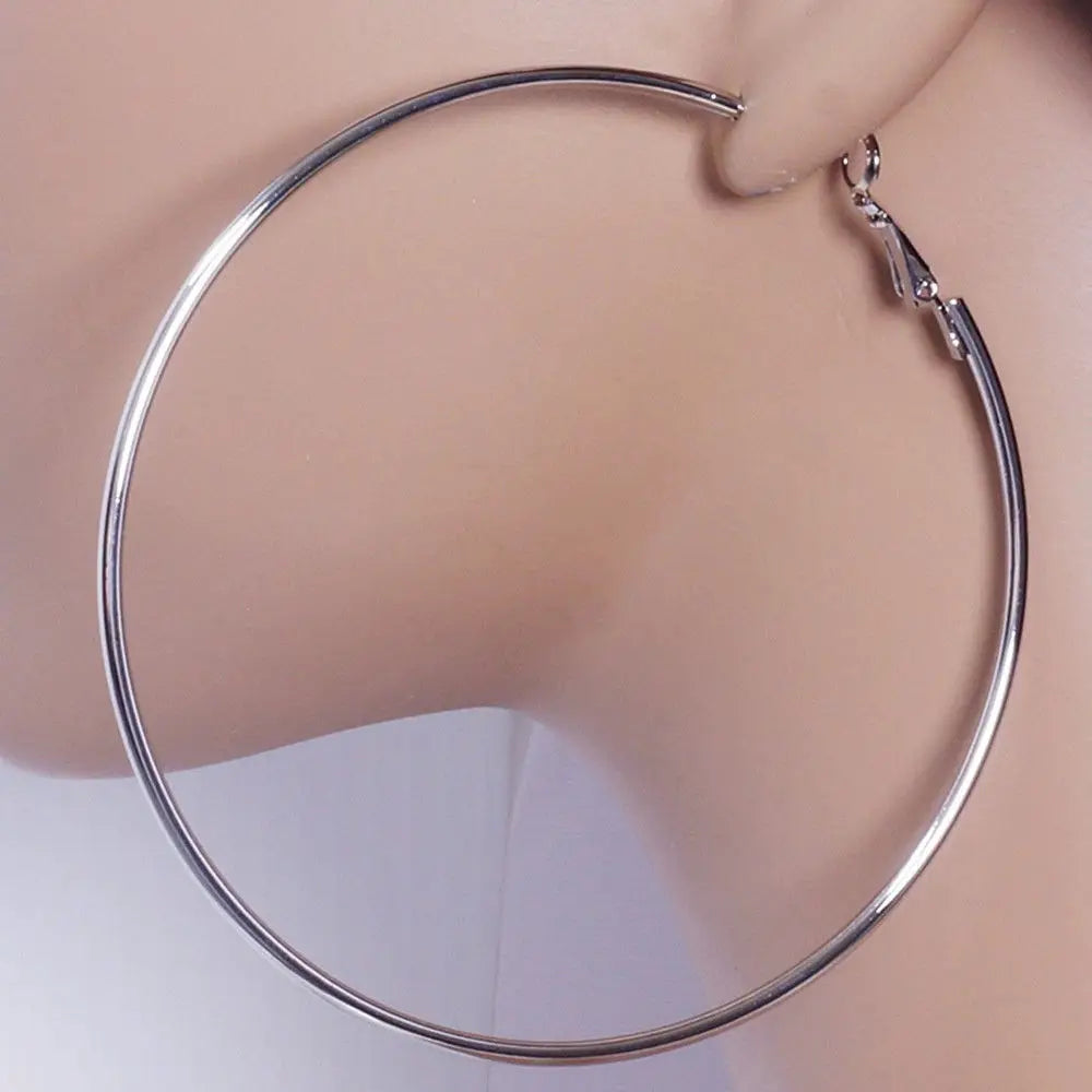 1Pairs Stainless Steel Simple Circle Hoop Earrings for Women Punk Big Earring Gold Silver Color Circle Women Girls Jewelry Gifts