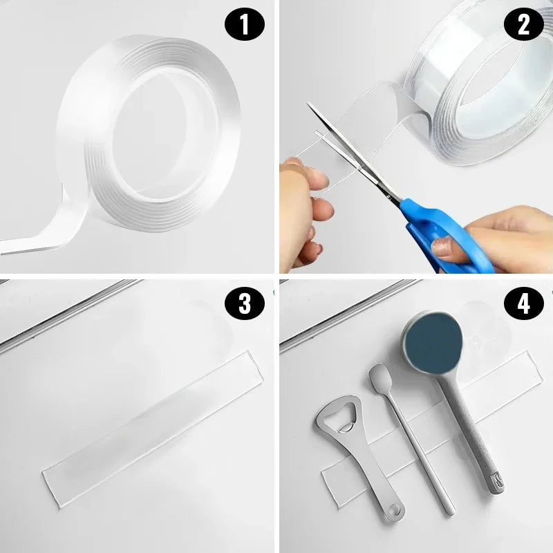 Nano Double sided Adhesive Tape Extra Strong Waterproof Transparent Traceless Tape Thickened Reusable Decorative Tape Home Tools
