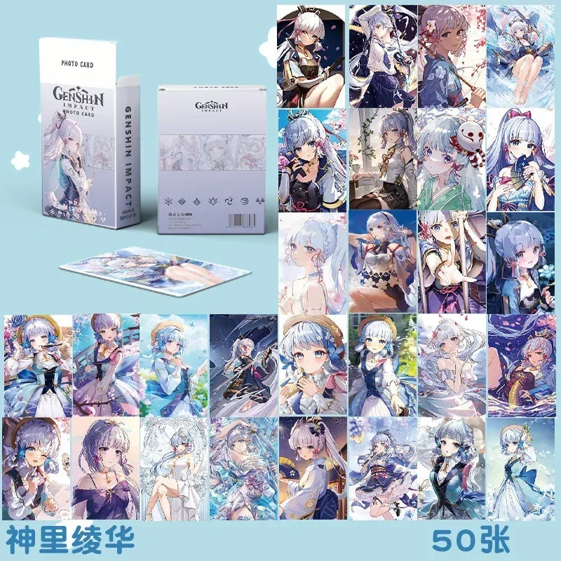 Hot Game Impact 50PCS/Set Decor Laser Lomo Card Photocard HD Double-sided Small Album Photo Card For Fans Collection Postcard