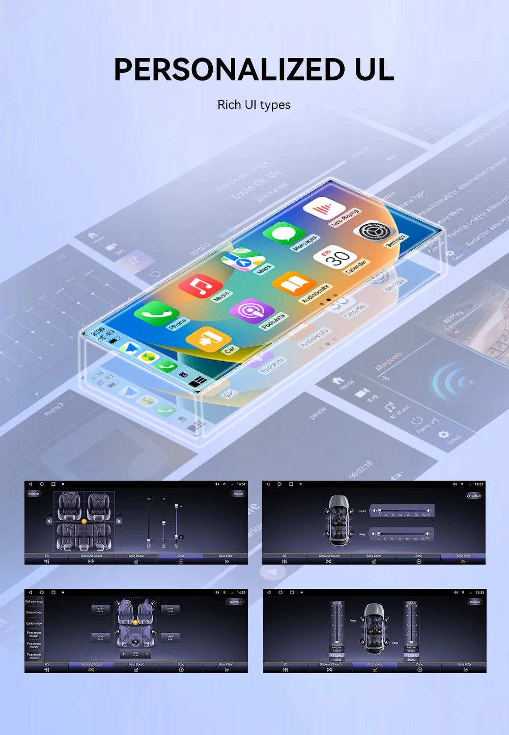 ID8 Dual Screen Carplay Android 13 For BMW X5 F15 X6 F16 X5M X6M 2014-2019 Car Multimedia Player GPS Navigation Head Unit Media