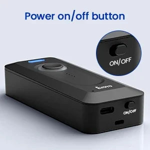 Eyoyo 2D Bluetooth Barcode Scanner Wireless with Clip 2000mAh Battery, Portable Mini QR Bar Code Reader Scanner