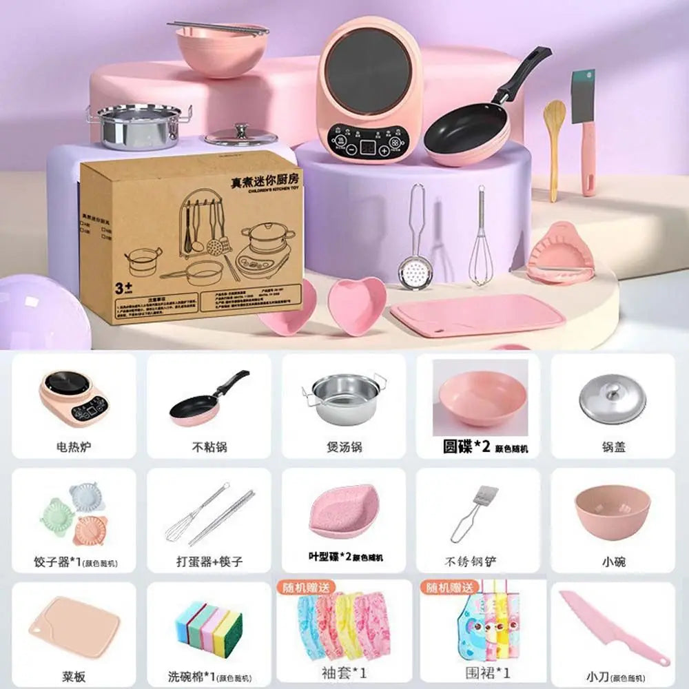 Toy Real Cooking Toy Mini  Rice Cooker Pretend Play Toy Kitchen Kids Toys Simulation Cooking Toys Dollhouse Accessories