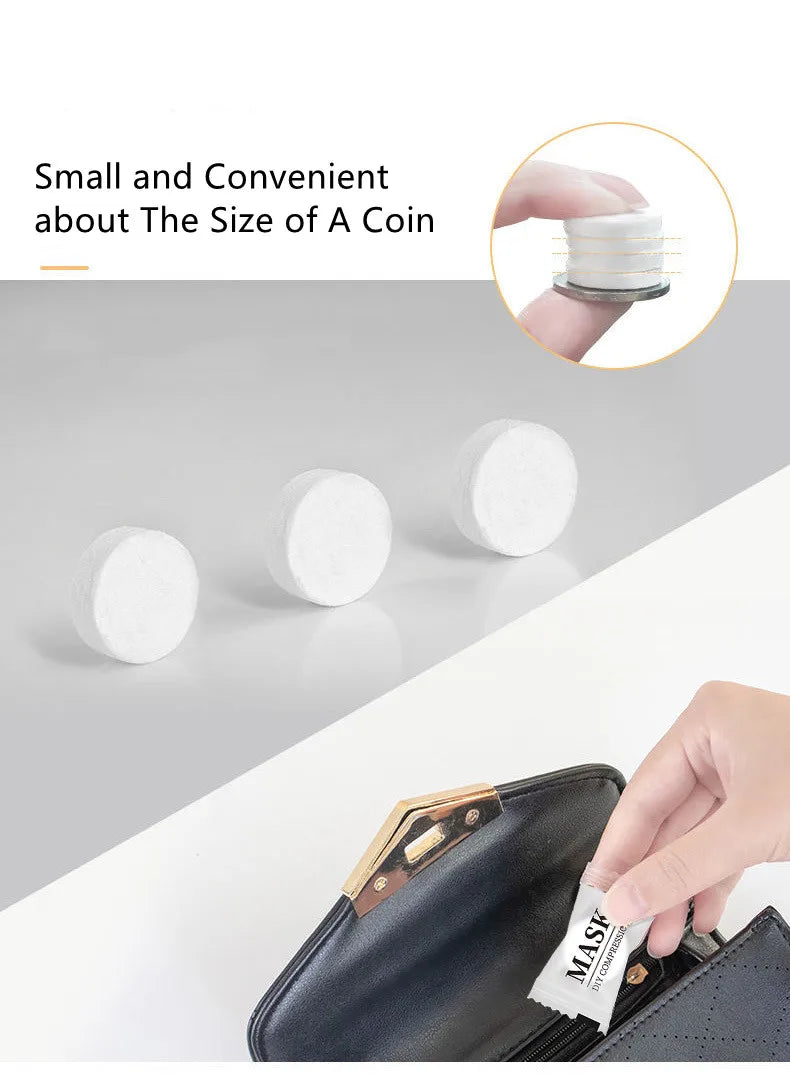 100PCS DIY Compressed Facial Mask: Disposable Non-woven Facial Mask with the Characteristics of Being Extremely Easy to Carry