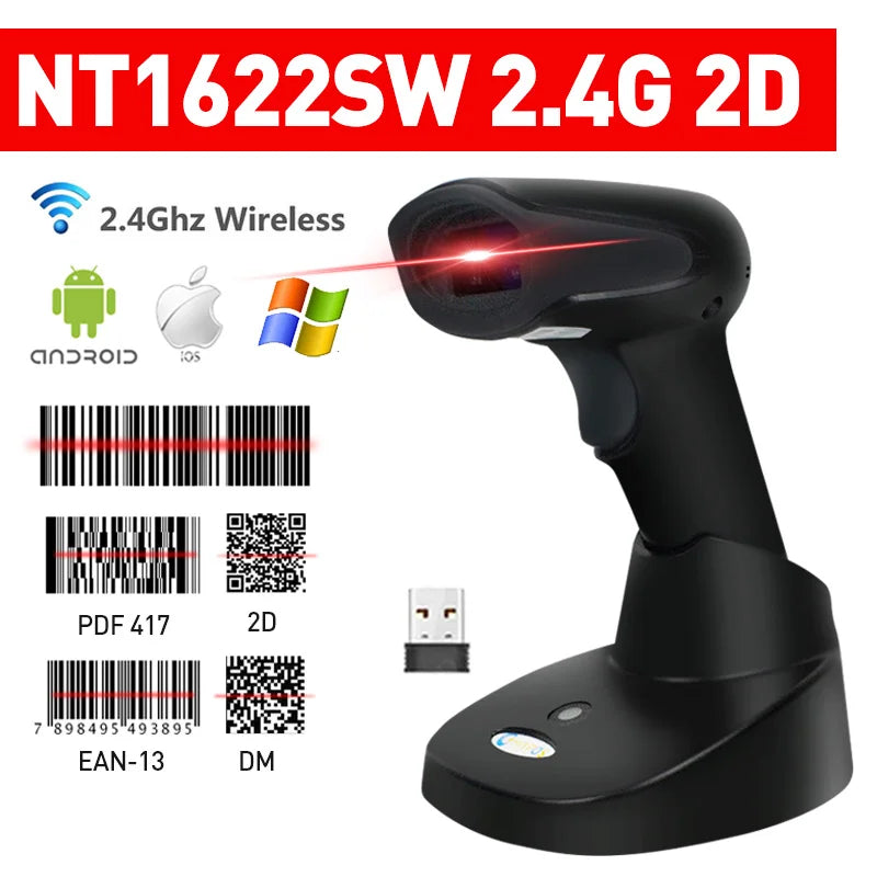 CHIYI 1D/2D Supermarket Handhel Barcode Bar Code Scanner Reader QR PDF417 Bluetooth 2.4G Wireless &Wired USB Platform