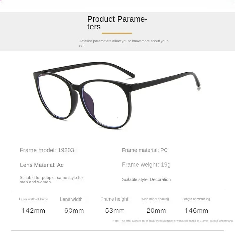 Transparent Computer Glasses Frame Women Men Anti Blue Light Round Eyewear Blocking Glasses Optical Spectacle Eyeglass