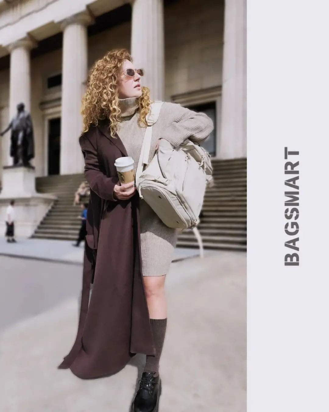 BAGSMART Travel Backpack Large Capacity Vacuum Compression Backpack Women 15.6 in Laptop Bag Waterproof Expand Men's Backpacks