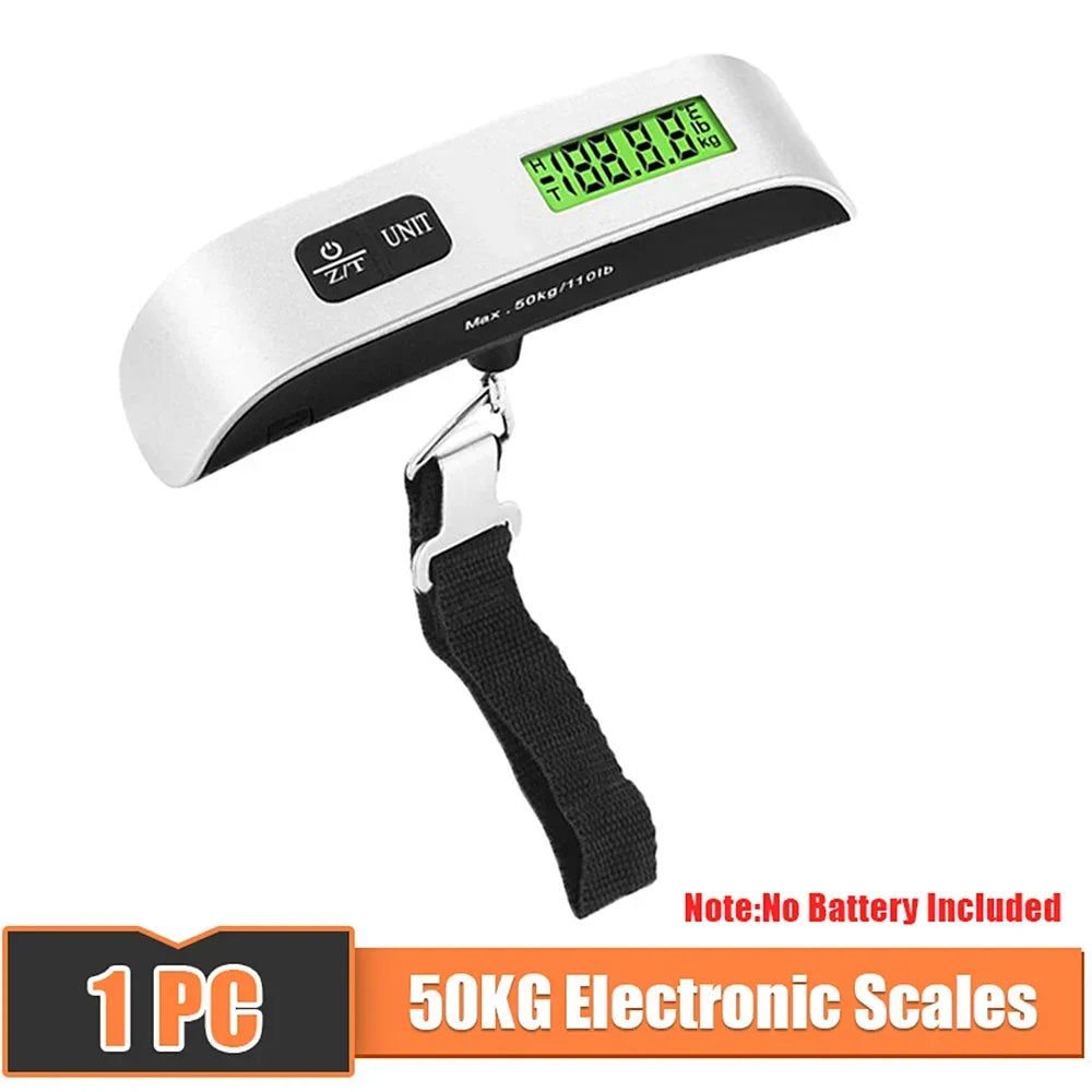 Portable High Precision Scale Digital LCD Display Suitcase Travel Bag Hanging Steelyard Hook Balance Scale Tools 110lb/50kg