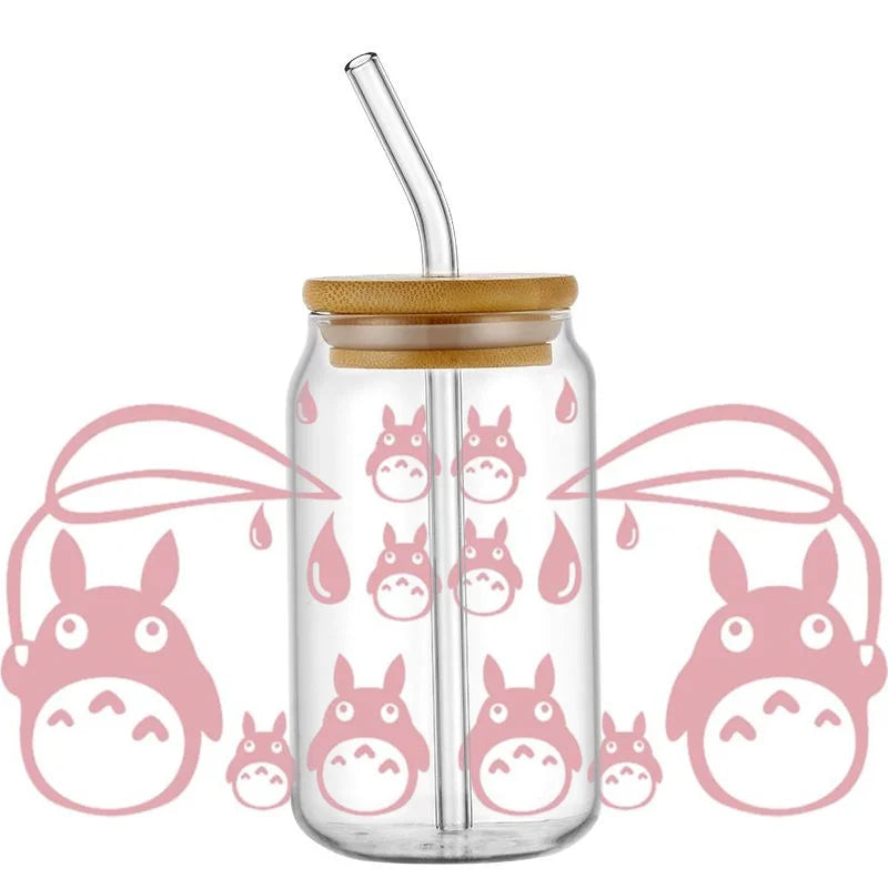Miniso Japanese Animation UV DTF Cup Wrap Cartoon Cute Transfer Stickers Decal for 16oz Libbey DIY Waterproof Sticker