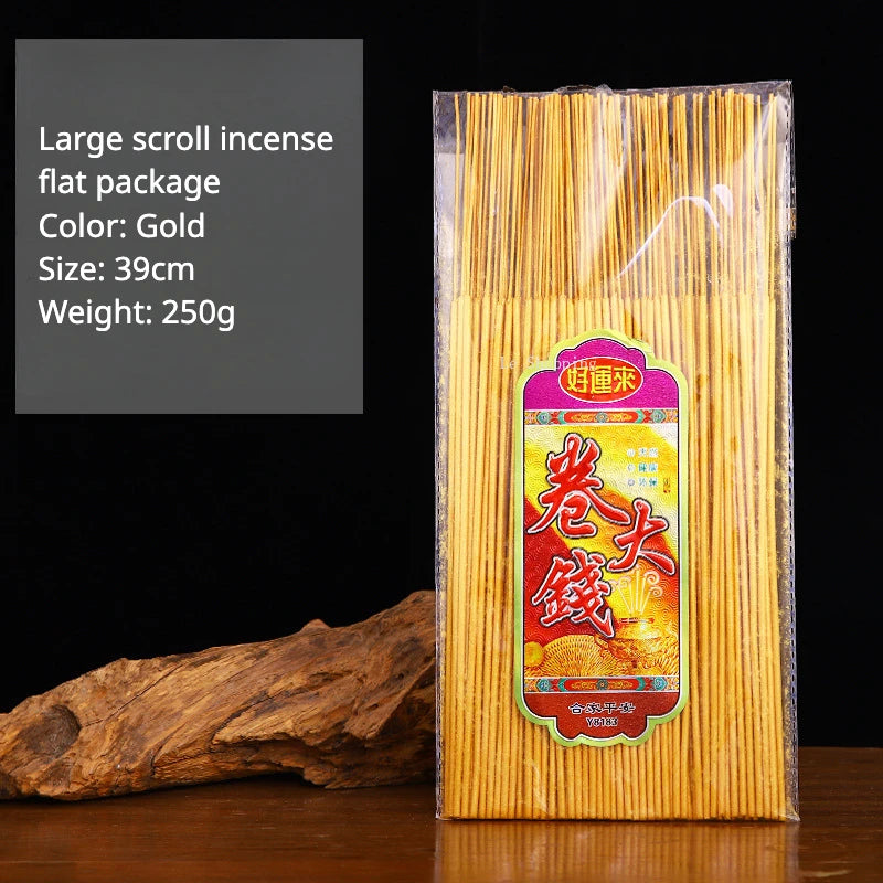 Stick Incense Golden Roll Money Handmade Smoke-free Bamboo Incense Indoor Office Purify Air/an Incense Help Sleep Natural Aroma