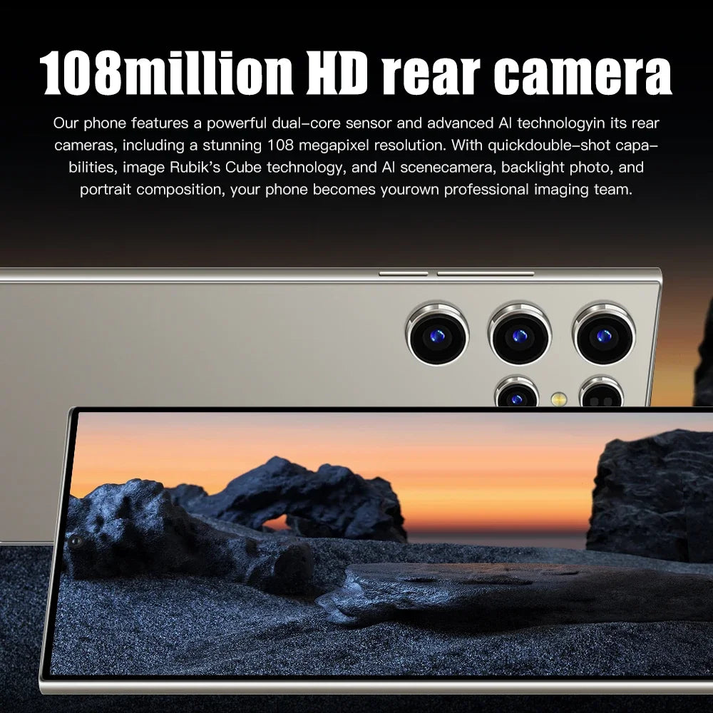 2025New S24 Ultra 7.3HD Cellphones Global Version 4G 5G Original Smartphone Dual SIM Android 14 Cell Phone 8000mAh Mobile Phones
