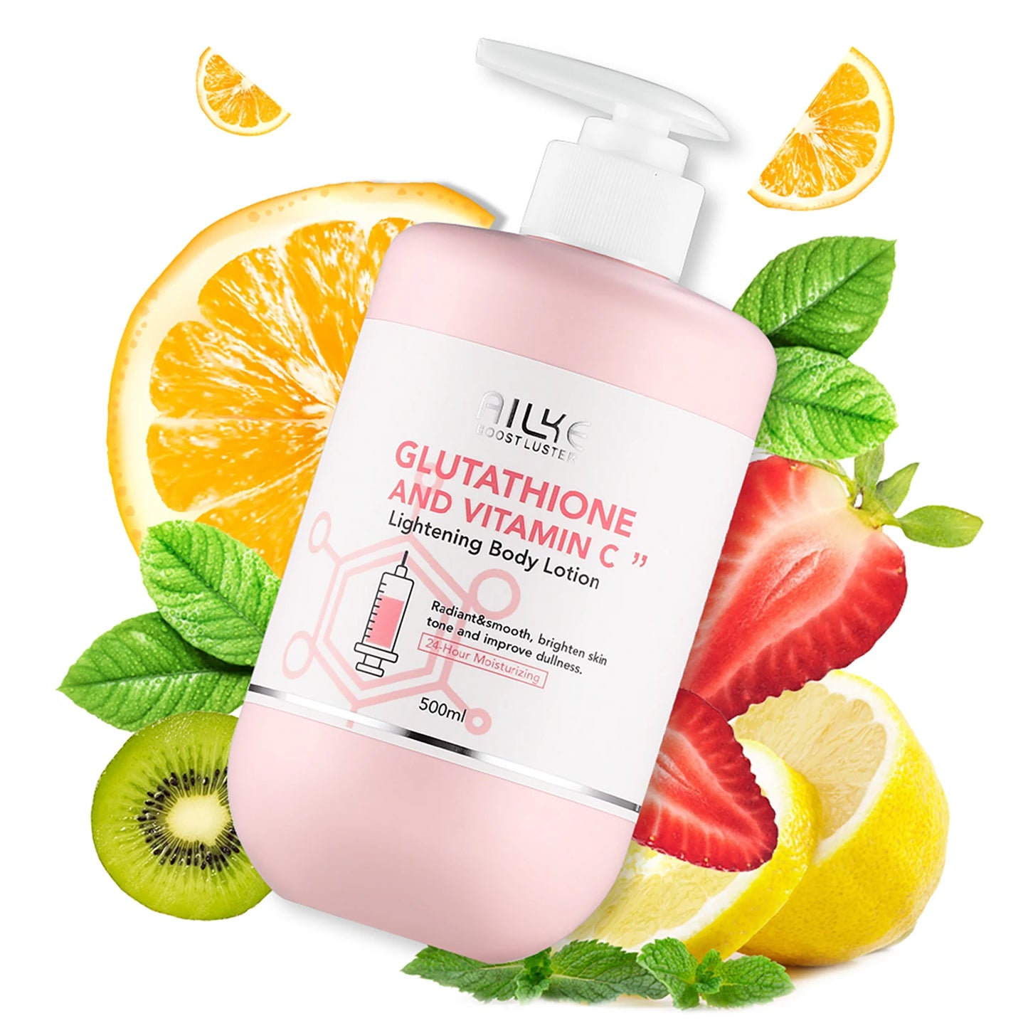 AILKE Vitamin C & Glutathione Brightening Body Lotion, Even Skin Tone, Lightening, Neck, Elbows, Armpits, Legs, Glowing Cream