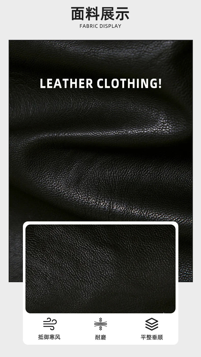 New Warm Cashmere Coat Brand Leather Jackets Thickened Warm Sheepskin Leather Coat  Men's Luxury Fur Lamb Wool Leather Coat