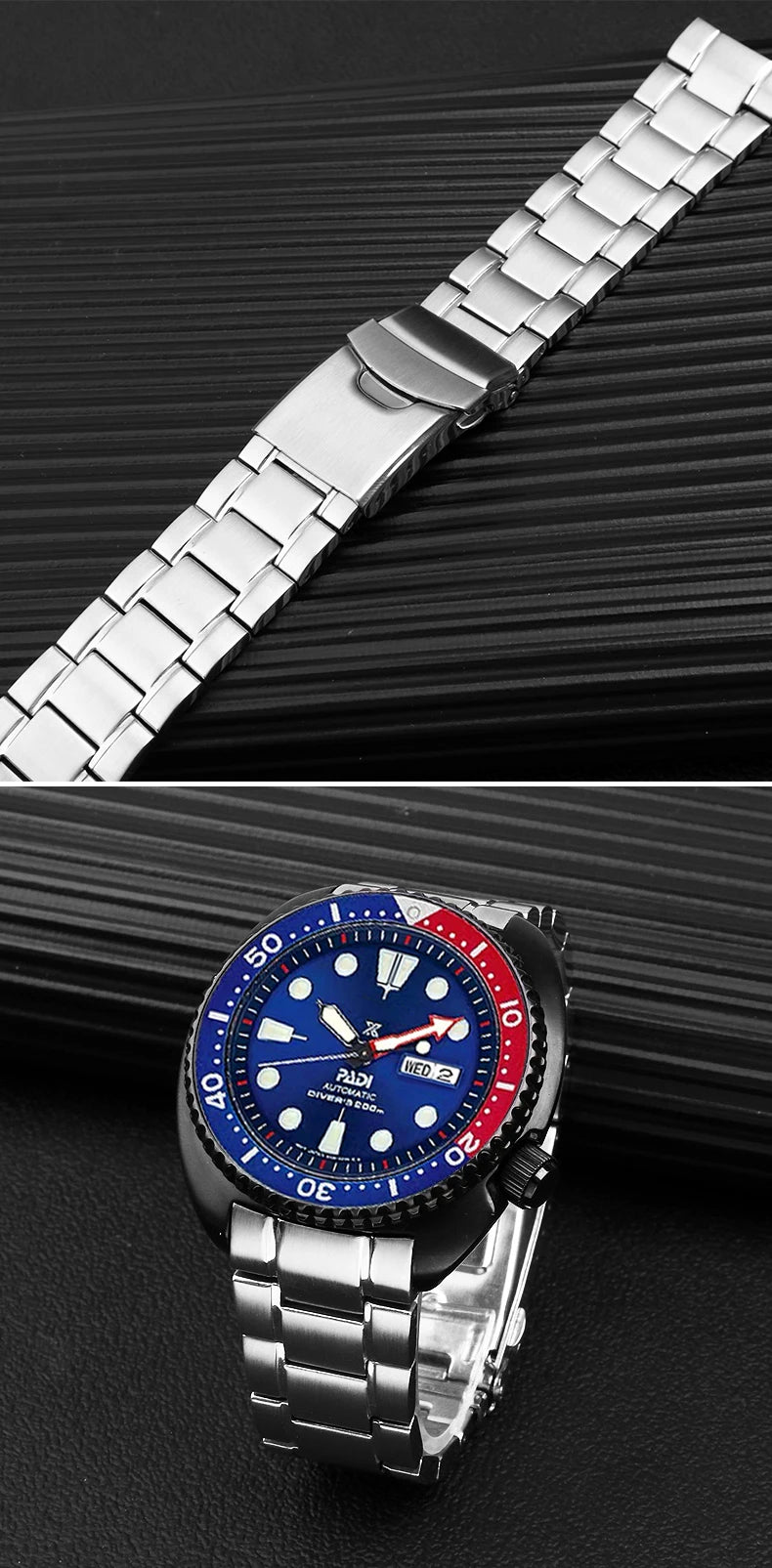 Solid stainless wristband for Seiko steel Wrist strap abalone turtle SRPE99K1 srpa21 srp777 srpc25 men's metal watchband 22mm