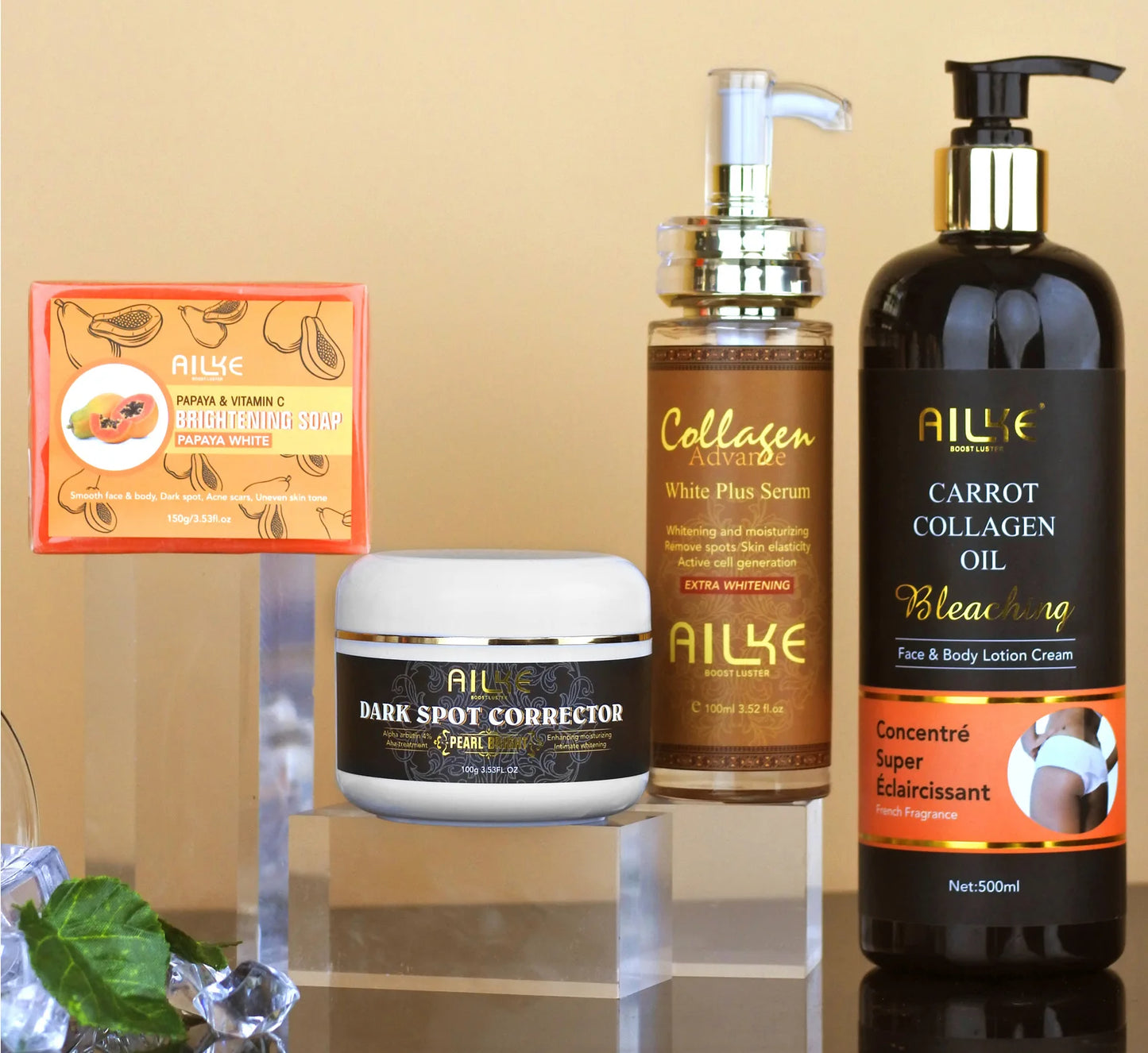 AILKE Collagen 5 in 1 Skin Care Kit, Restore Skin Elasticity, Smooth Skin, Brighten, Even Skin Tone, For Face And Body Use Set