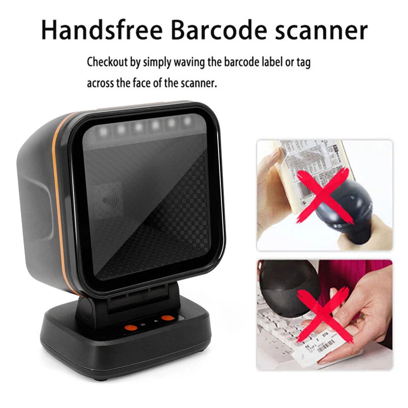 2D Barcode Scanner Gobal exposure Desktop Flat Hands-free High-performance Scanning Platform 1D 2D QR code Reader for Retail Pay