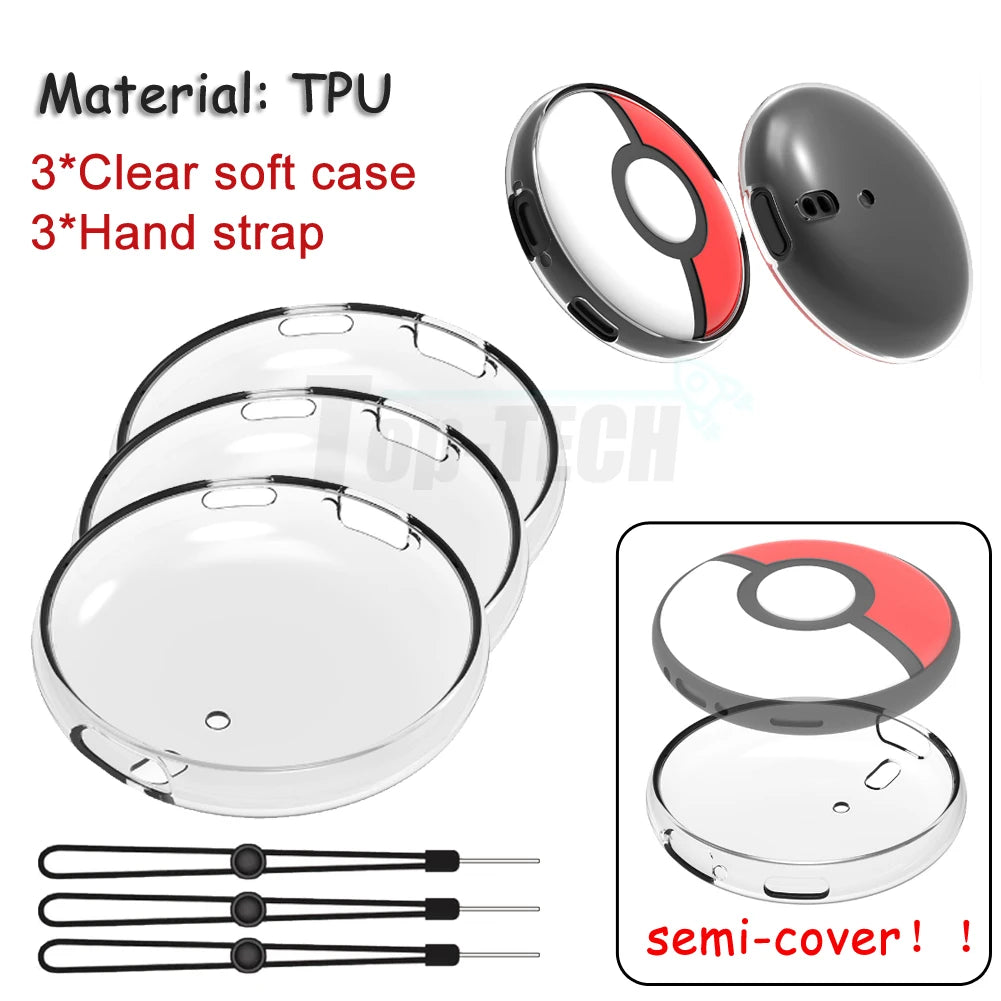 1-3pcs Silicone Protective Cover Hard/Soft Shell Case for Pokemon Go Plus Transparent Protector PC / TPU Sleeve Game Accessories