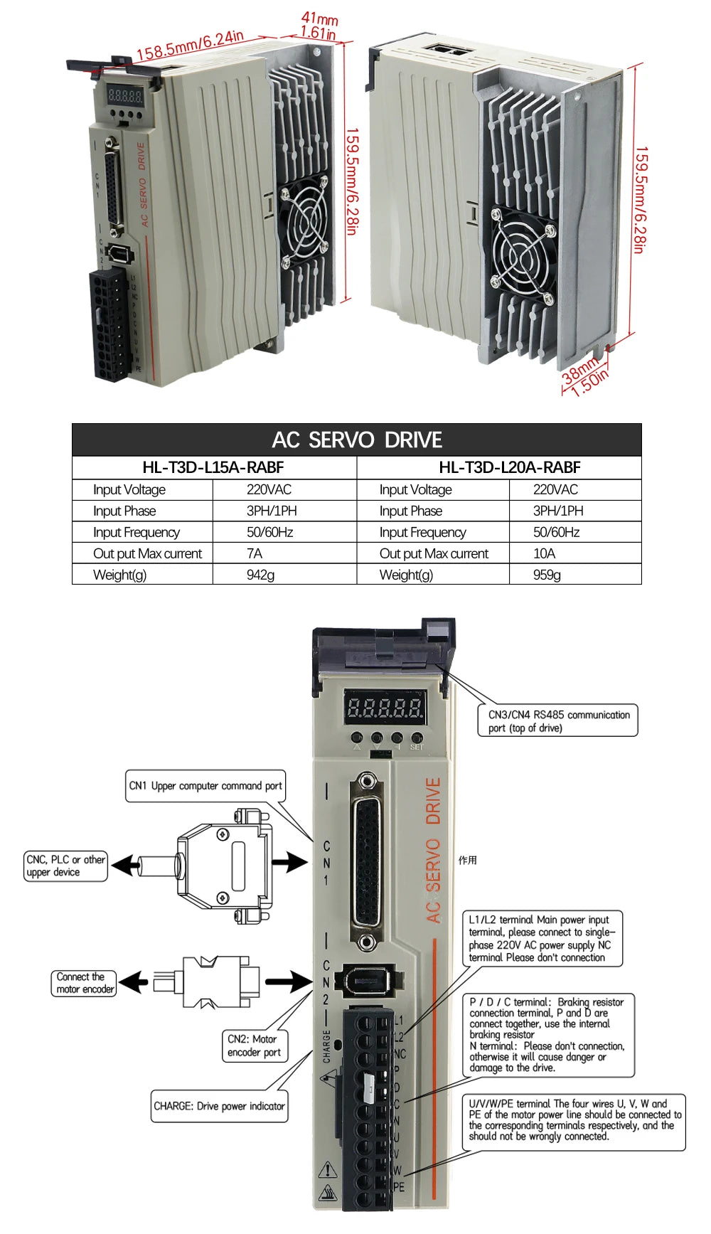 Brazil Shipped 400w 600w 750w 1000w Servo Motor 2500RPM 220V 110V + Servo Driver 3M Cables For CNC Support Pulse -10-10v Analog