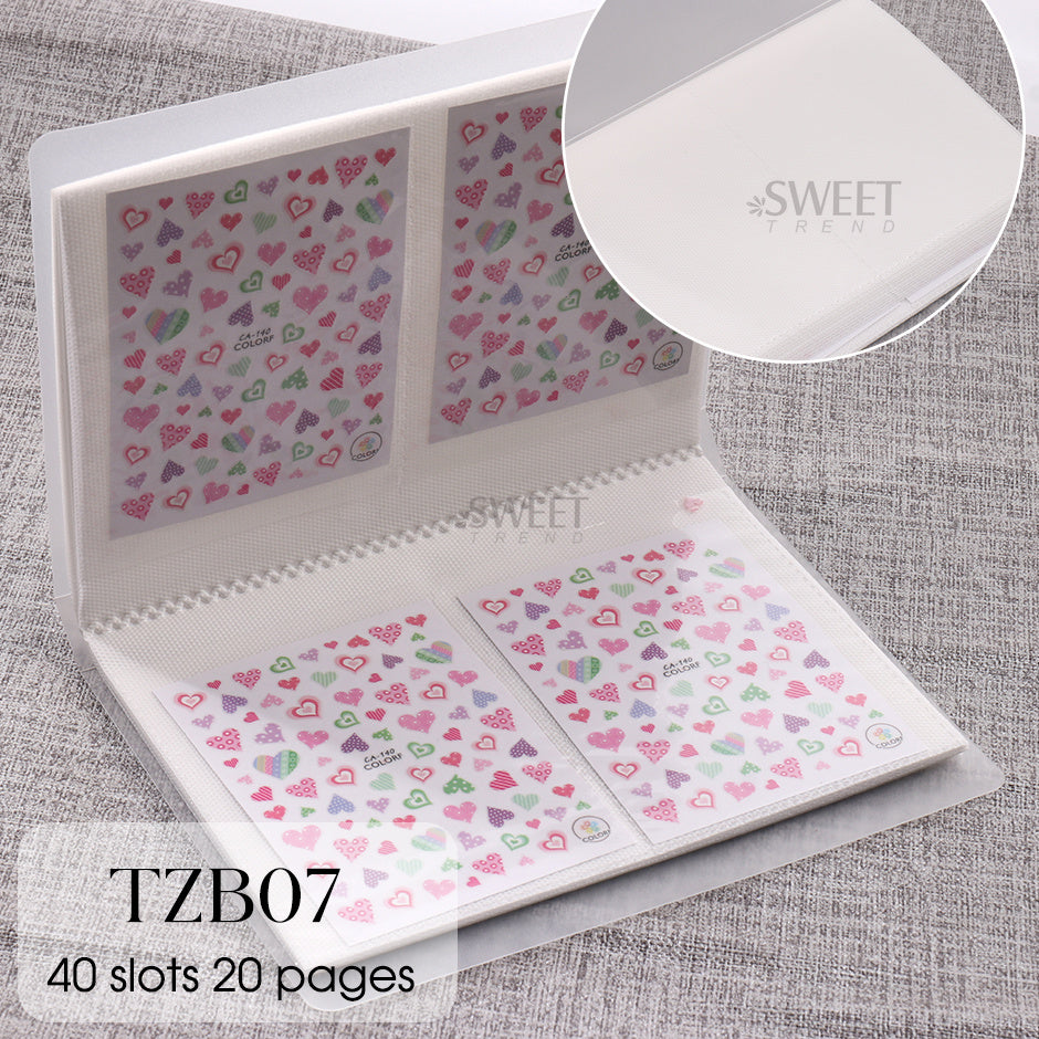 100 Slots Nail Stickers Storage Book Empty Album Collecting Decals Organizer Holder Display Notebook Manicure Nail Tools SATZB06