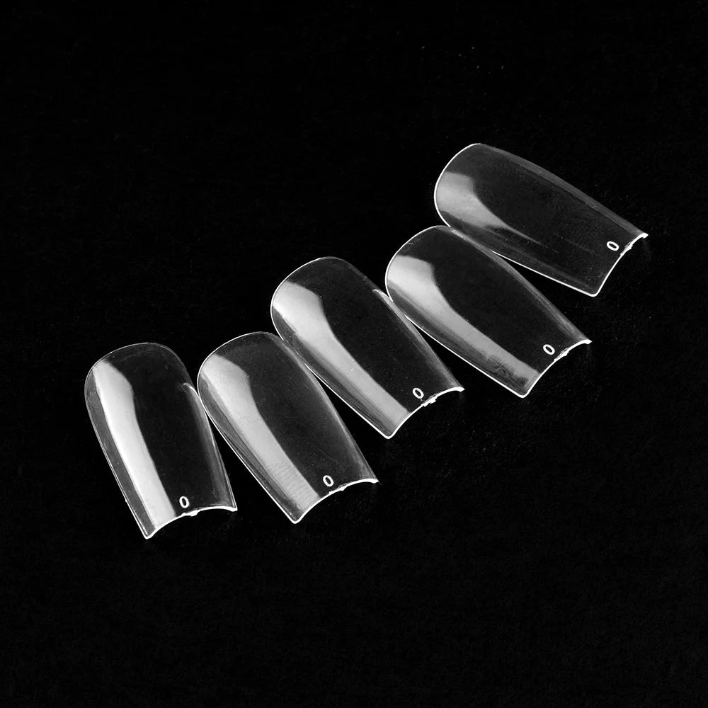 24 Pcs Solid Color Nail Tips Extension System Soft Gel Fake Nail Sculpted Square Full Cover Press on Nail Tips Artificial Nails