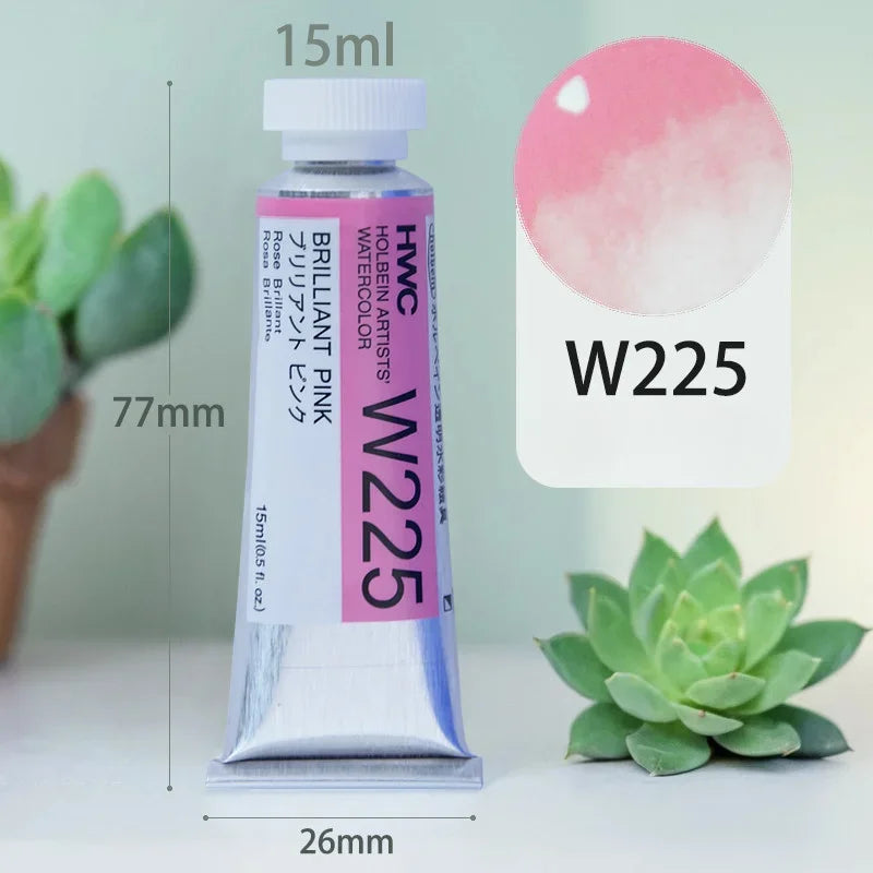 15ml Holbein Liquid Tube Packaging Watercolor Pigment Art Students Outdoor Sketch Speciality Painting Colored Fill Materials
