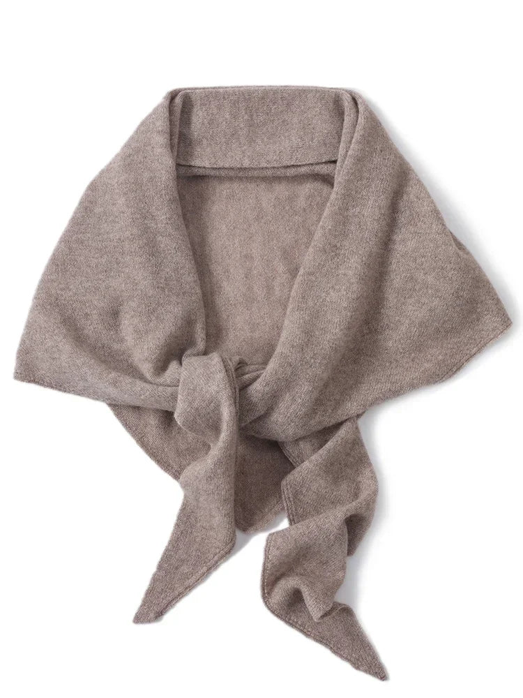 2024 Trend Large Triangle Shawl Scarf 100% Wool Women Knitted Accessories Cape Casual Soft Warm Cappa Cozy Black Gray Red