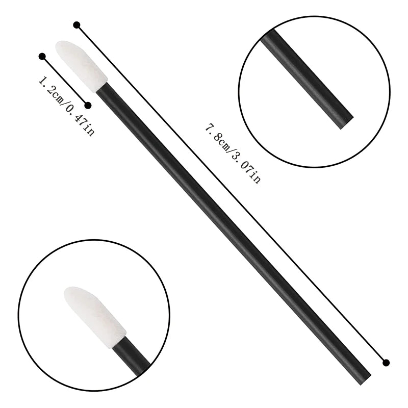 50Pcs Disposable Lip Brush Eyelash Makeups Microbrush Lash Extension Mascara Applicator Lipstick Wands Set Cosmetic Makeup Tools