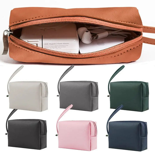 PU Leather Digital Storage Bag Cosmetic Case Data Cable HDD U Disk Protective Cover Earphone Mouse Pouch Power Charger Organizer