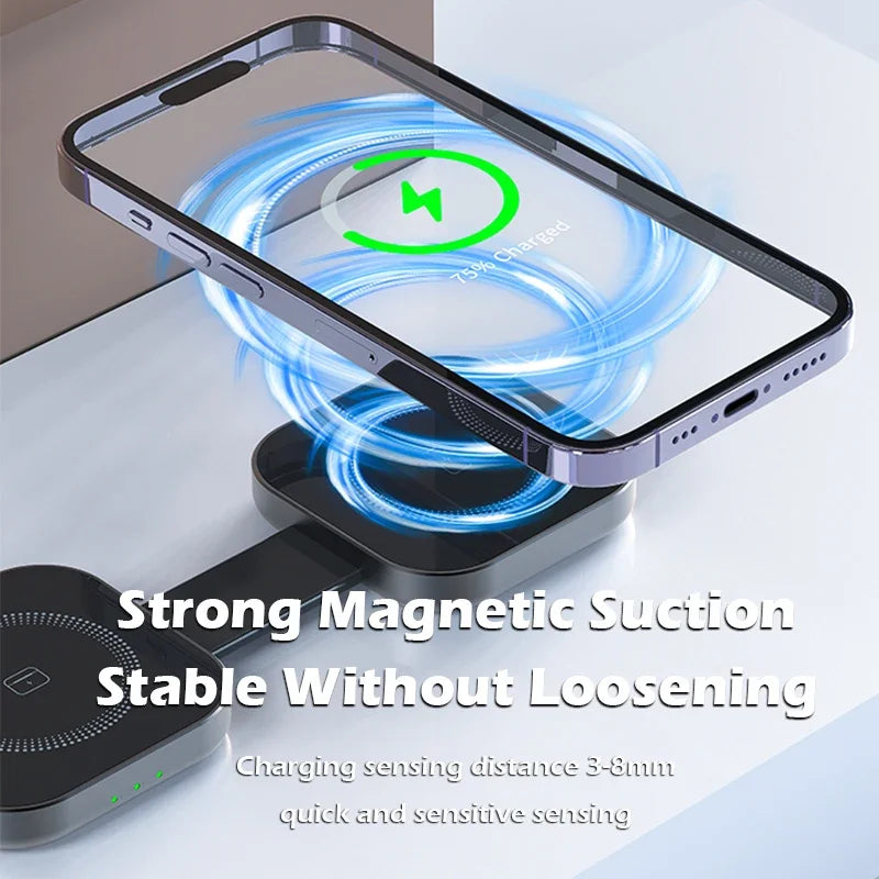3-in-1 Travel Wireless Charger Foldable Magnetic for IPhone 15 14 13 12 Pro Max,for Apple Watch and AirPods Fast Shipping