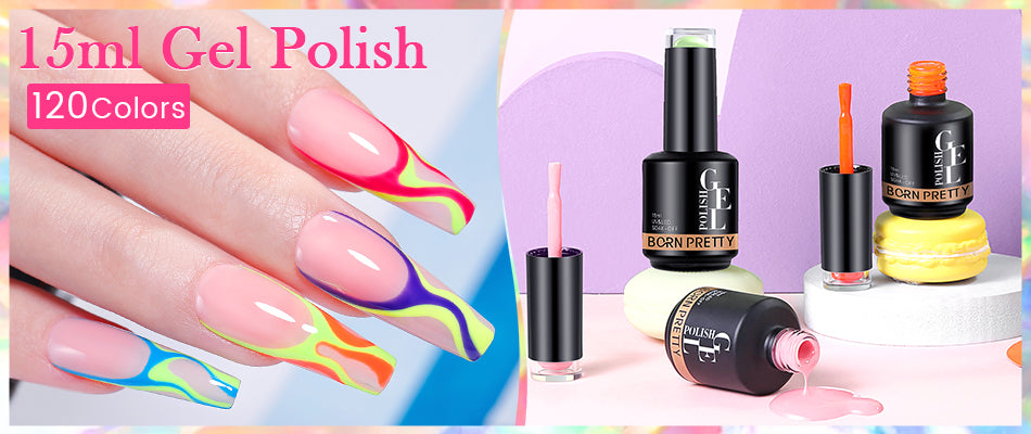 BORN PRETTY 15ML Jelly Purple Nail Gel Polish Transparent Colorful Translucent Pink Semi Permanent Soak Off Nail Art Gel Varnish