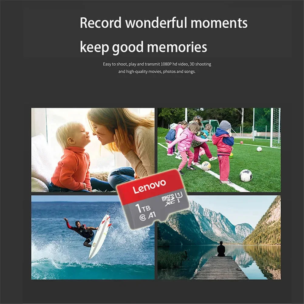Lenovo Select Micro SD Memory Card, 256GB MicroSDXC 130MB/s Full HD and 4K UHD, UHS-I, U3, A2, V30, for cameras/automotive
