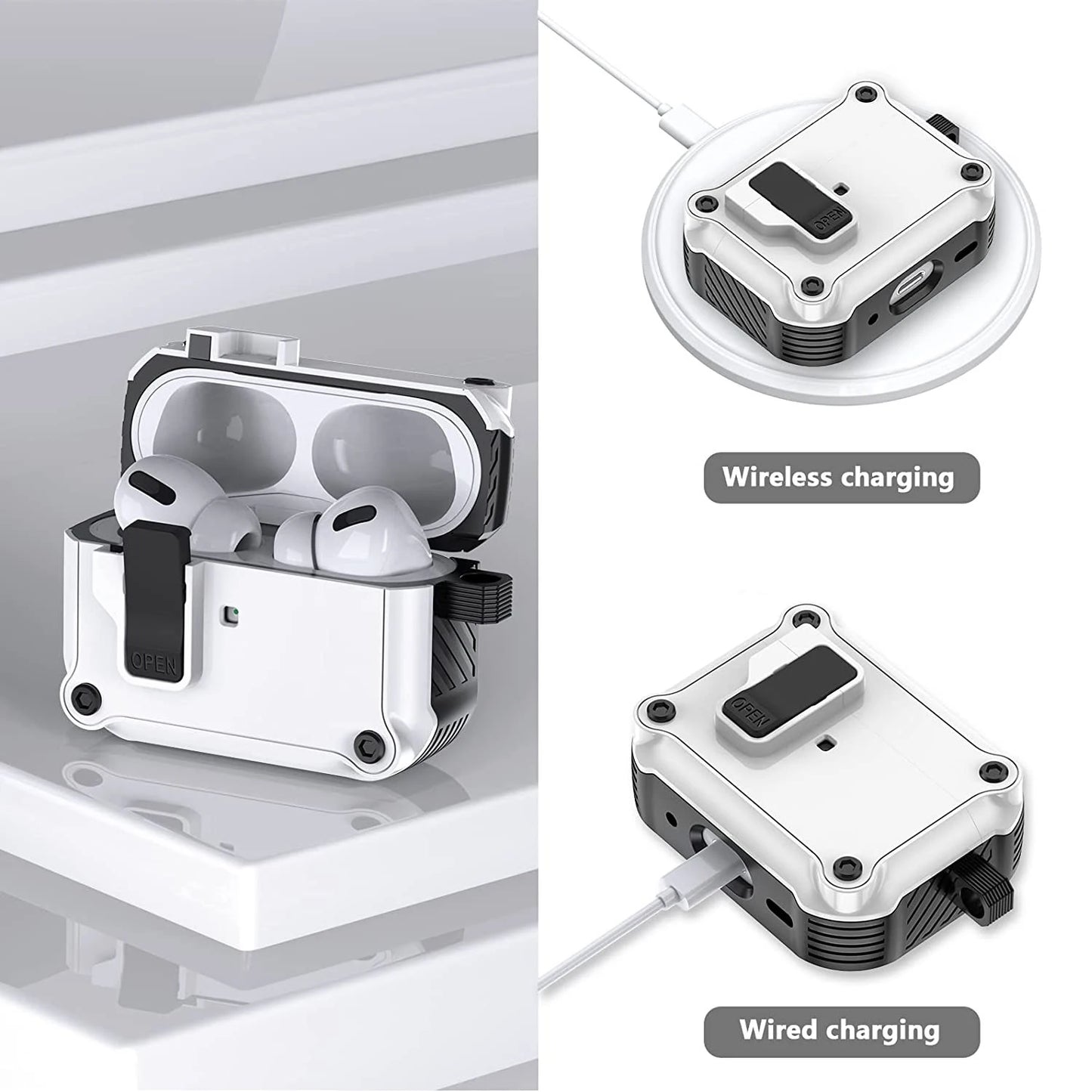 Security Lock Cover for AirPods Pro 2 3 Case for AirPods Pro2 Pro 2nd Gen 2023 Case Shockproof Cover For Airpods 4 4th 3 Fundas