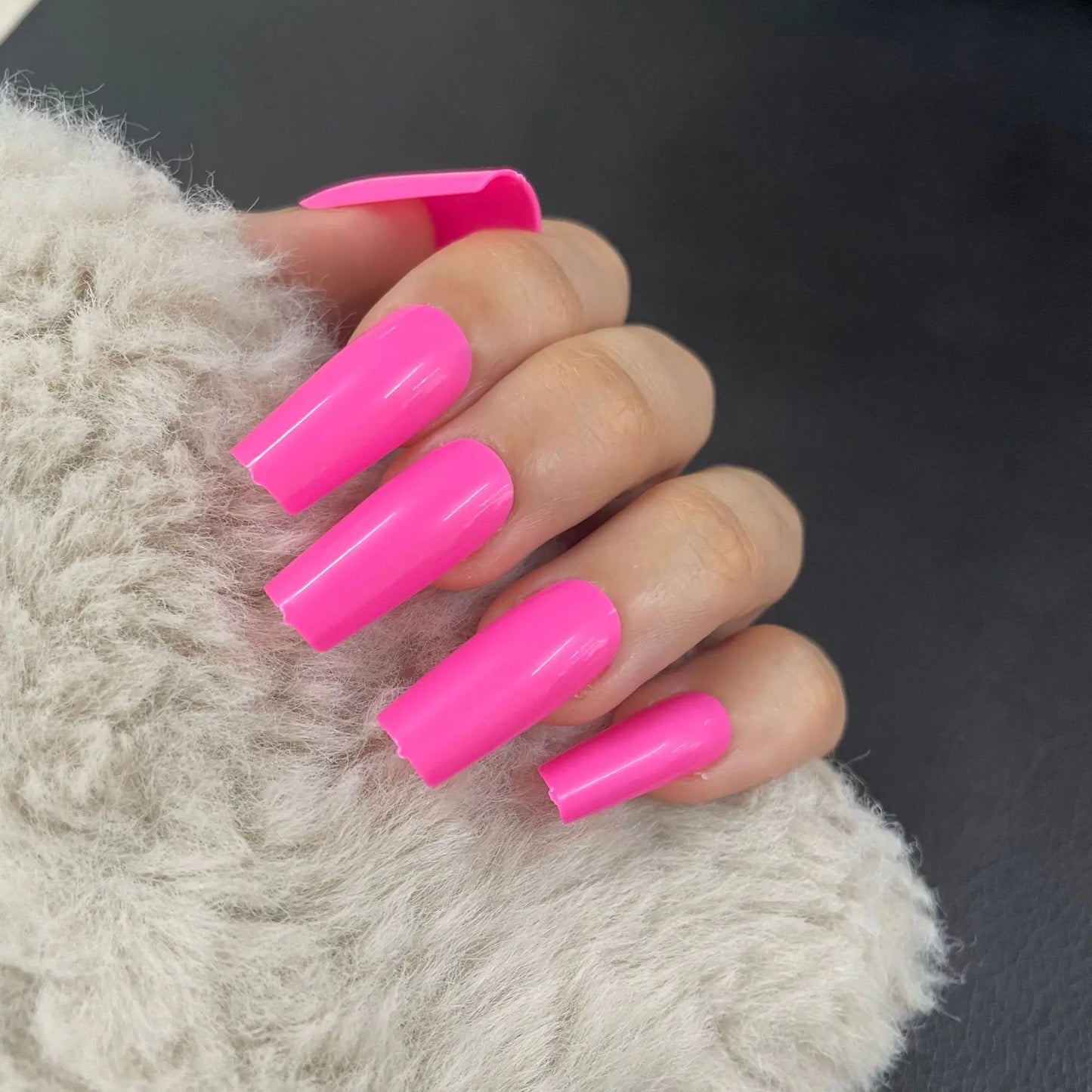 24 Pcs Solid Color Nail Tips Extension System Soft Gel Fake Nail Sculpted Square Full Cover Press on Nail Tips Artificial Nails