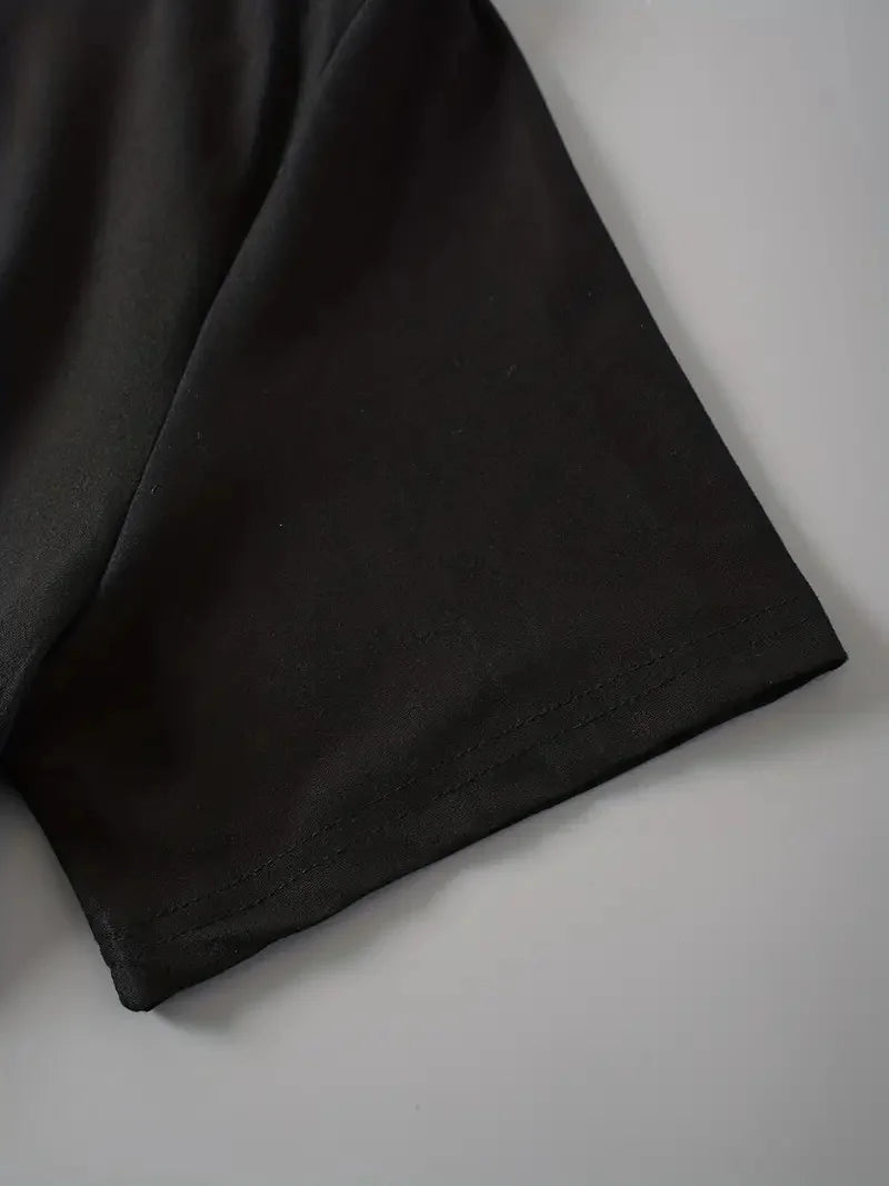 Women's Heart Print Crew Neck Loose Short Sleeve Sports Casual Top For Summer