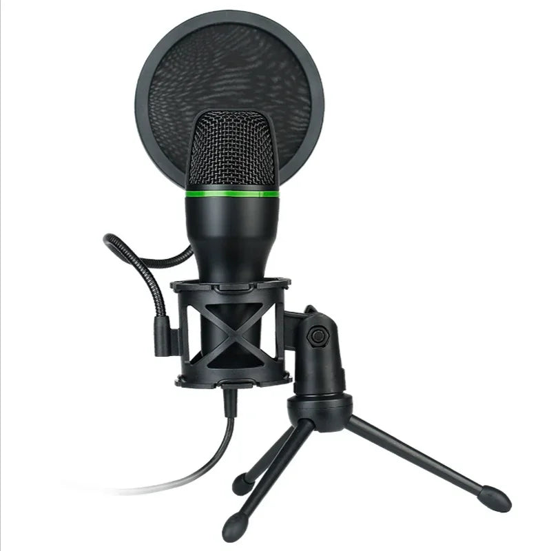 ME4 RGB Condenser Microphone USB Wired Desktop Tripod MIC For Recording Live Gaming Video Noise Reduction Conference Microphone